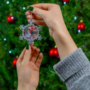 Pewter Snowflake Ornament/Jewelry Pendant - Holiday Colors