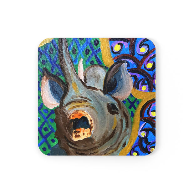Corkwood Coaster Set - Rhino
