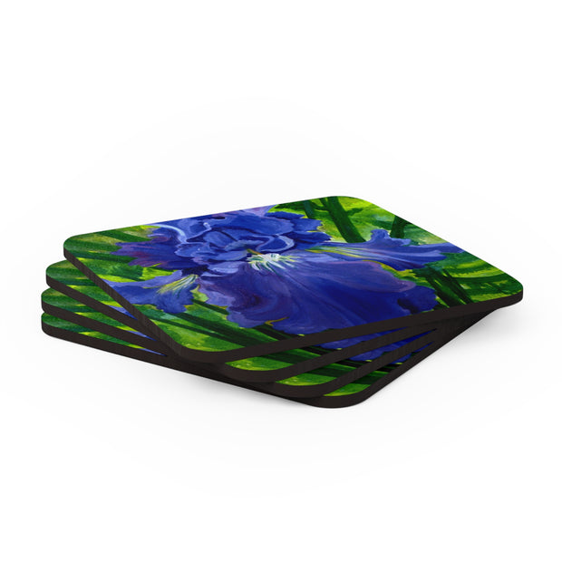 Corkwood Coaster Set - Blue Iris