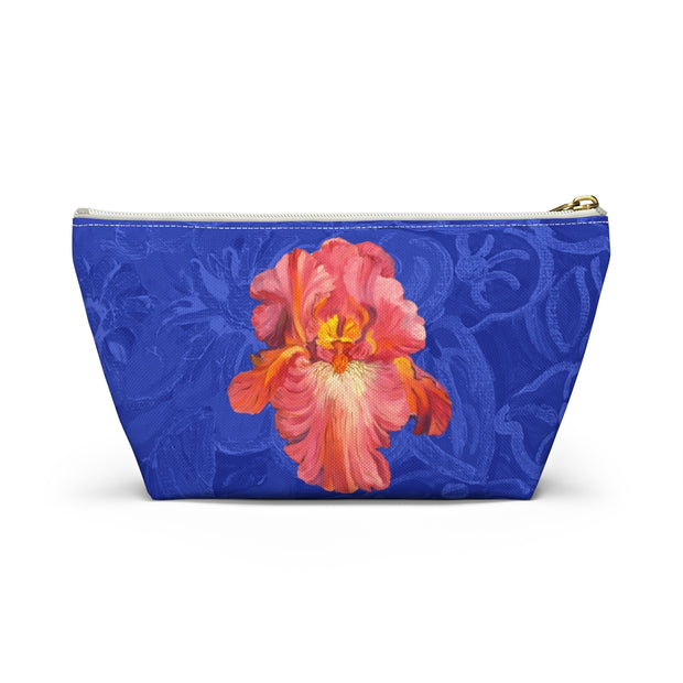 Perfect Pouch "Pink Iris on Blue"