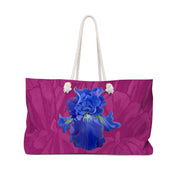 Weekender Bag "Blue Iris on Pink"