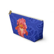 Perfect Pouch "Pink Iris on Blue"