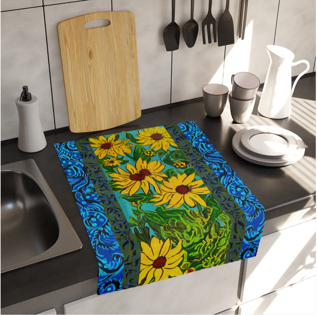Cotton Tea Towel - Field of Sunflowers