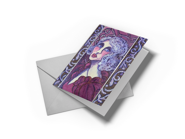 Greeting Card - "Lisette" From "Les Parisiennes" Series
